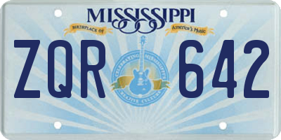 MS license plate ZQR642