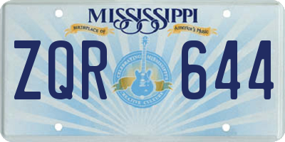 MS license plate ZQR644