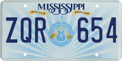 MS license plate ZQR654