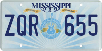 MS license plate ZQR655