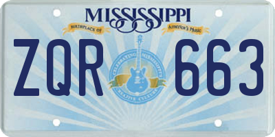 MS license plate ZQR663