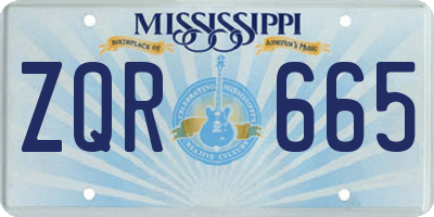 MS license plate ZQR665