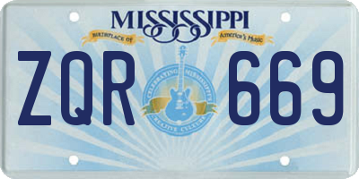 MS license plate ZQR669