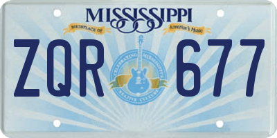 MS license plate ZQR677