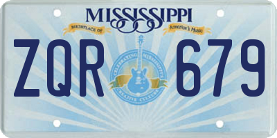 MS license plate ZQR679