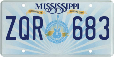 MS license plate ZQR683