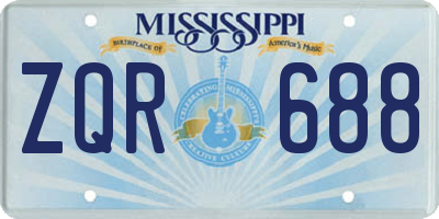 MS license plate ZQR688