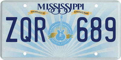 MS license plate ZQR689