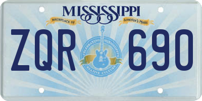 MS license plate ZQR690