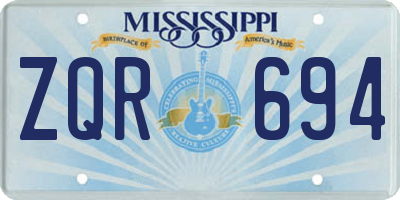 MS license plate ZQR694