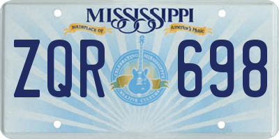 MS license plate ZQR698