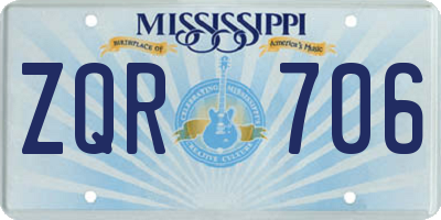 MS license plate ZQR706