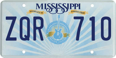 MS license plate ZQR710