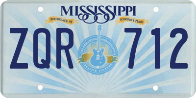 MS license plate ZQR712