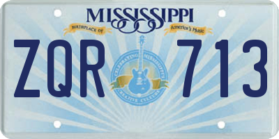 MS license plate ZQR713