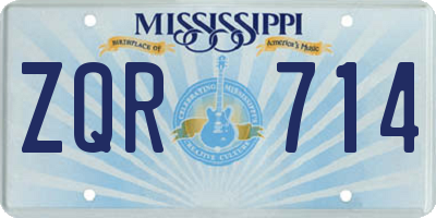 MS license plate ZQR714