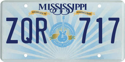 MS license plate ZQR717