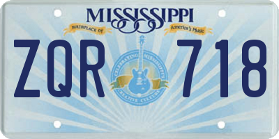 MS license plate ZQR718