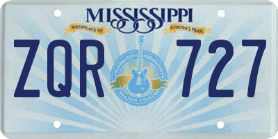 MS license plate ZQR727