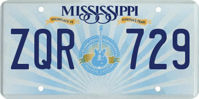 MS license plate ZQR729