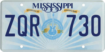 MS license plate ZQR730