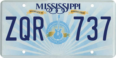 MS license plate ZQR737