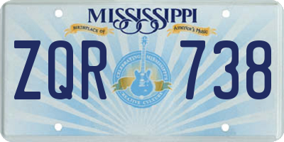 MS license plate ZQR738