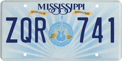 MS license plate ZQR741