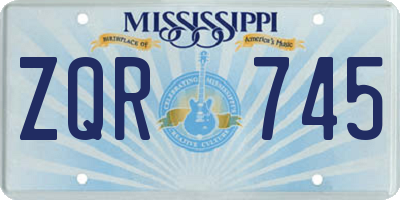 MS license plate ZQR745