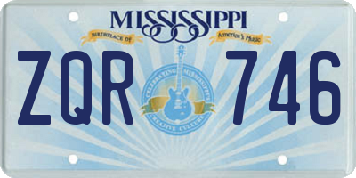 MS license plate ZQR746