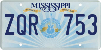 MS license plate ZQR753