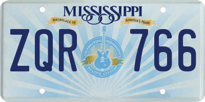 MS license plate ZQR766