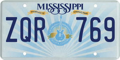 MS license plate ZQR769