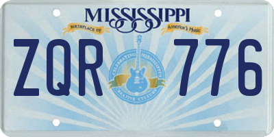 MS license plate ZQR776