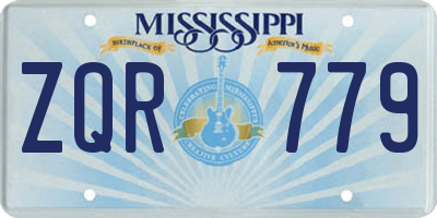 MS license plate ZQR779