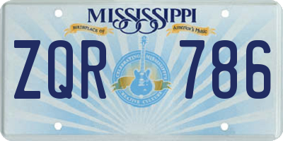 MS license plate ZQR786