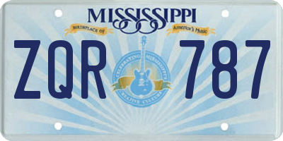 MS license plate ZQR787