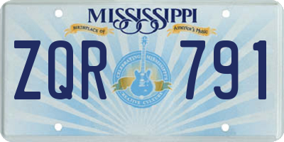 MS license plate ZQR791