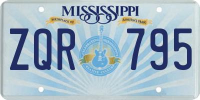 MS license plate ZQR795