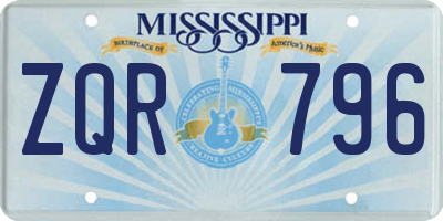 MS license plate ZQR796