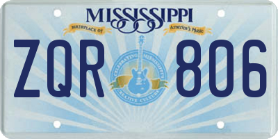 MS license plate ZQR806