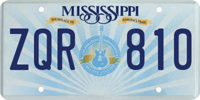 MS license plate ZQR810
