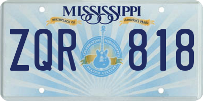 MS license plate ZQR818