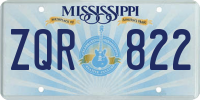 MS license plate ZQR822
