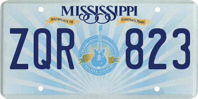 MS license plate ZQR823