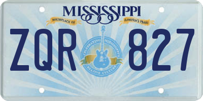 MS license plate ZQR827