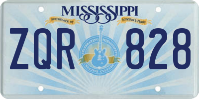 MS license plate ZQR828