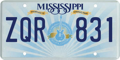 MS license plate ZQR831