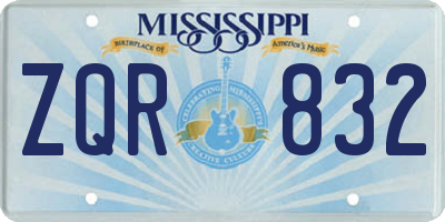 MS license plate ZQR832