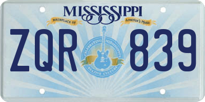 MS license plate ZQR839